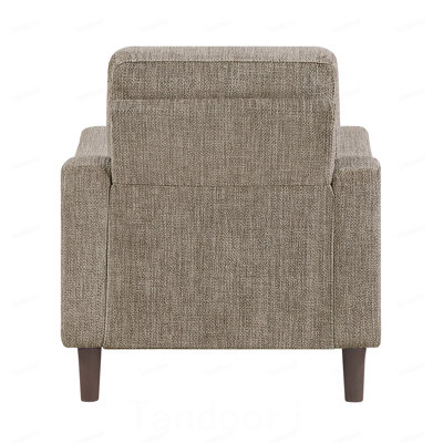 Fauteuil en tissu chenille, rembourrage en mousse confortable, bois massif, meuble de salon 1 pièce