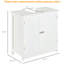 Armoire de salle de bain blanche 24 "pour lavabo sur piédestal | Rangement moderne avec un look chic, peu encombrant - construction 2 tablettes réglables Quincaillerie en acier inoxydable élégante - élégante