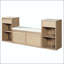 Banc de rangement tout-en-un avec coussin, tiroirs et tablettes ouvertes - brun-129894807