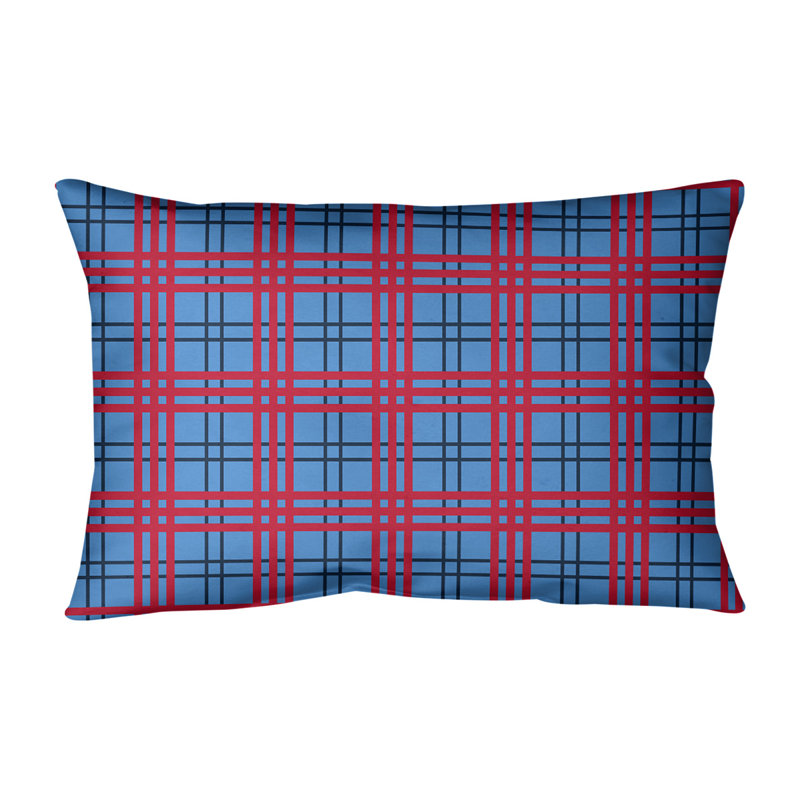Housse de coussin Luxury Tennessee, Bleu / bleu marine / rouge, Polyester sergé