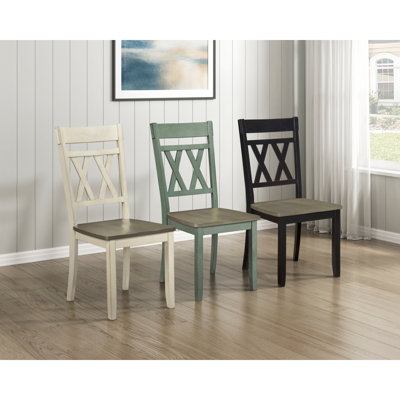 Ensemble de 2 chaises modernes au design moderne avec cadre en bois sarcelle antique