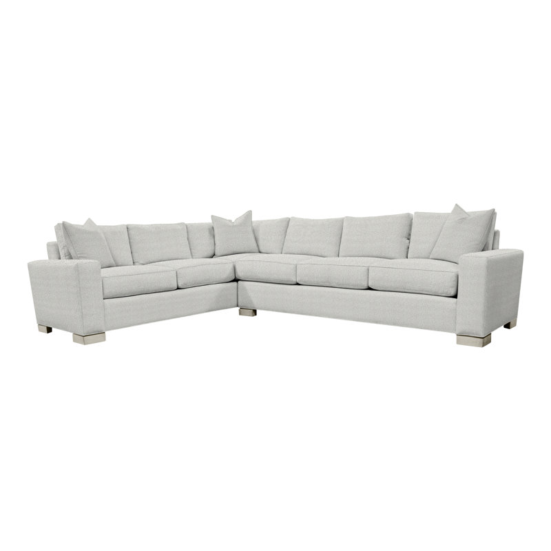 American Bungalow 2-Piece Claremont Sectional, Callaloo Cotton Linen Blend, Wrenn
