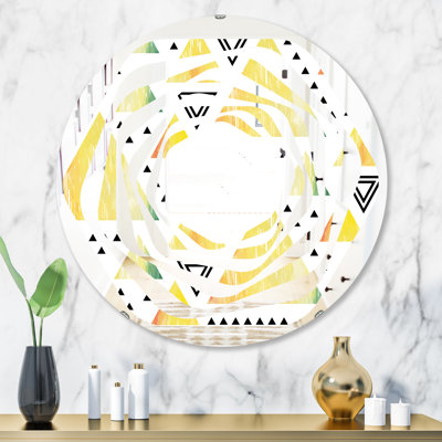 Whirl Triangular Design IV Modern & Contemporary Frameless Wall Mirror