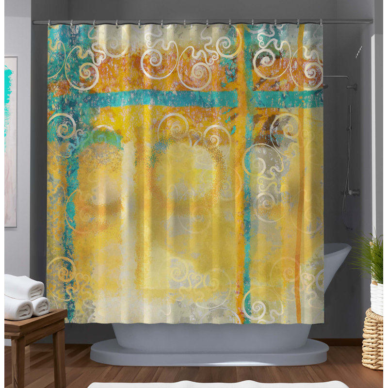 Rideau de douche à motif abstrait Ethelind