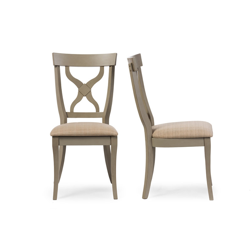 Chaise d'appoint à dossier en croix gris