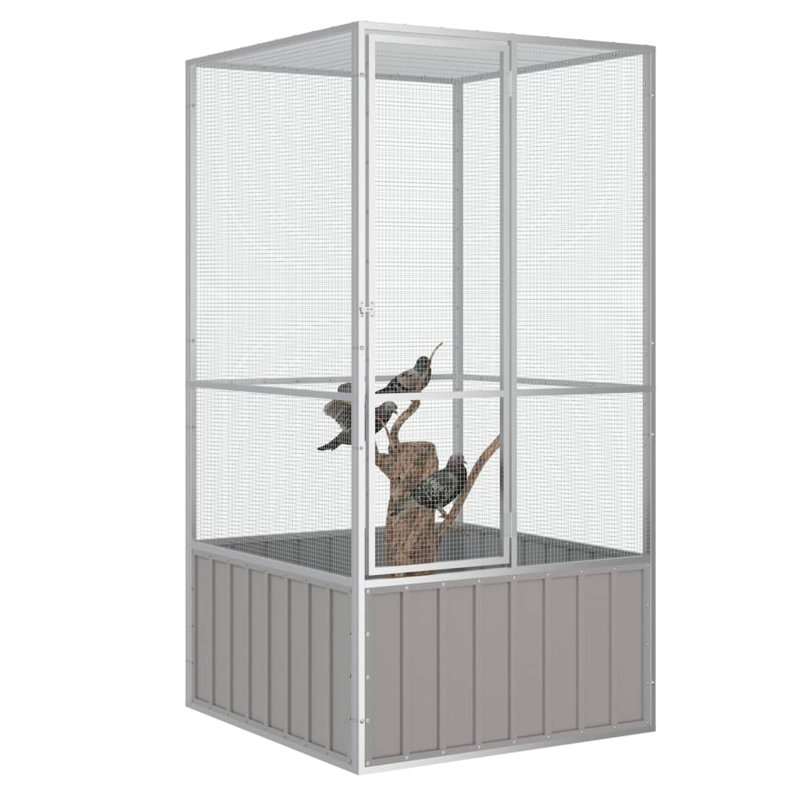 Cage de vol en acier 83,3 po Deaquan, gris