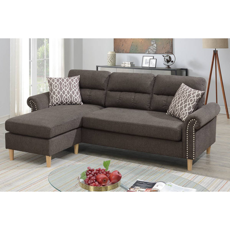 Ensemble de canapé modulaire réversible en polyfibre Paparika, Tanné