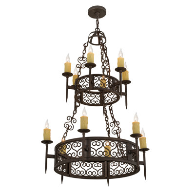 Lustre empire unique à 12 lumières Essie