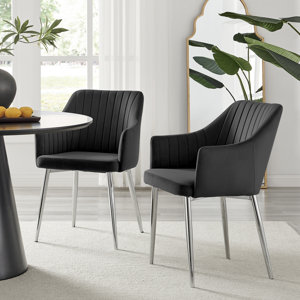 Wethersfield Luxury Velvet Upholstered Dining Chairs - Modern Design Kitchen Chairs