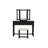 Contemporary Bedroom Vanity Featuring Black Finish, Stool, 3 Drawers And Foldable Mirror, Pine Frame, Poplar Veneer , 43X19x54 Inches W/ - Compartment Fabric Cushion, 43" Depth, 19" Width, 54" Height-2100784894