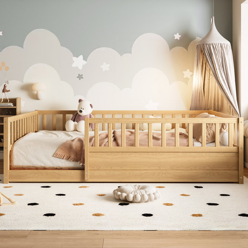 Full Size Floor Bed, Natural, Full