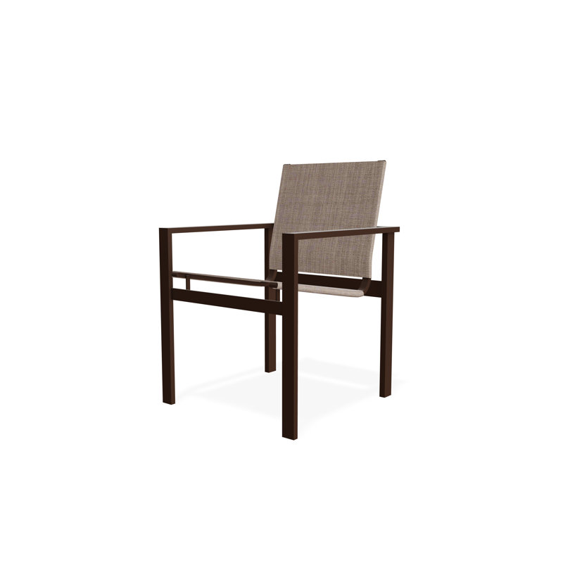 Tribeca Sling Stacking Arm Chair, Kona, Bark