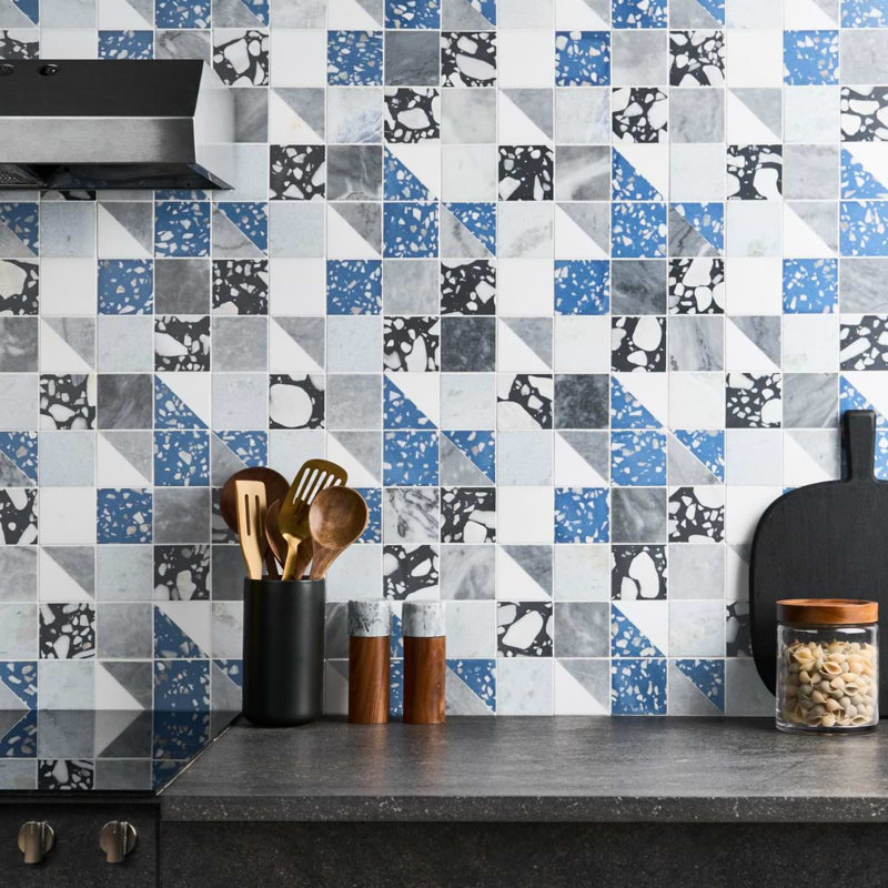 Elizabeth Sutton Artem Mosaic Tile, Steller Blue