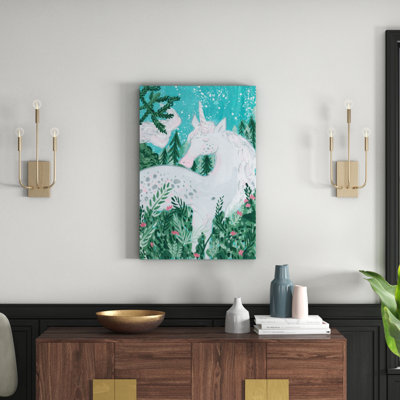 Unicorn At Night - Wrapped Canvas Print