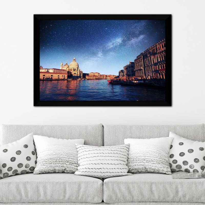 «Milky Way Sea II», reproduction d'impression encadrée, H 27,5 po x l 39,5 po x P 0,75 po, Cadre noir