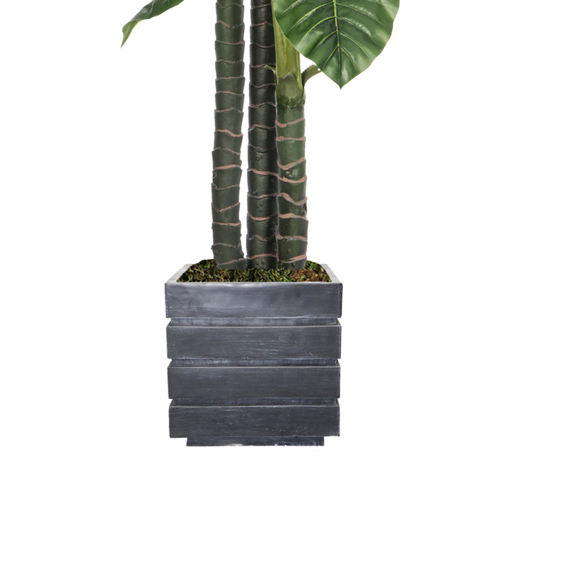 Éléphant artificiel en pot 78 po Panama, Noir