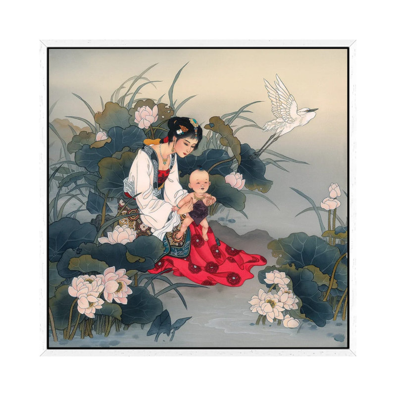 His Fathers Eyes - Painting on Canvas, 66.04 cm H x 66.04 cm W, White Framed