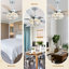 52" Crystal Ceiling Fan with Light and Remote, Quiet DC Motor Modern Chandelier Ceiling Fan with Reversible Blades