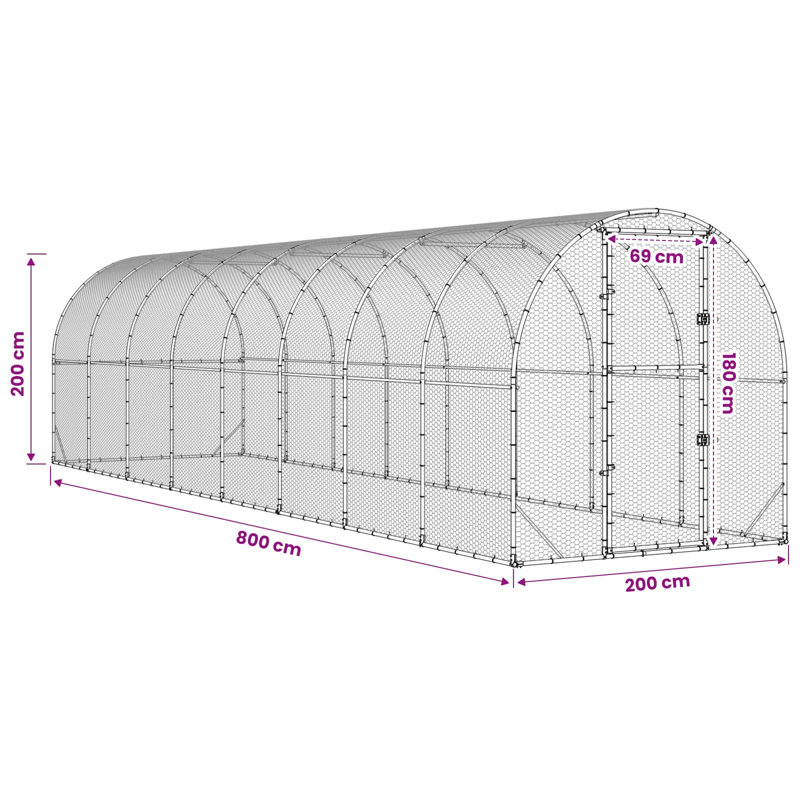 Chicken Coop, 200cm H x 200cm W x 600cm D