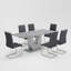 Ensemble de table de salle à manger 71 po, plateau moderne en verre trempé avec chaises en cuir synthétique-116376084-116446029