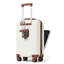 Ensemble de bagage à main à ouverture frontale de 20 pouces avec sac de voyage extensible, valise rigide en ABS deux pièces avec port USB, porte-gobelet, ivoire et brun-131672584