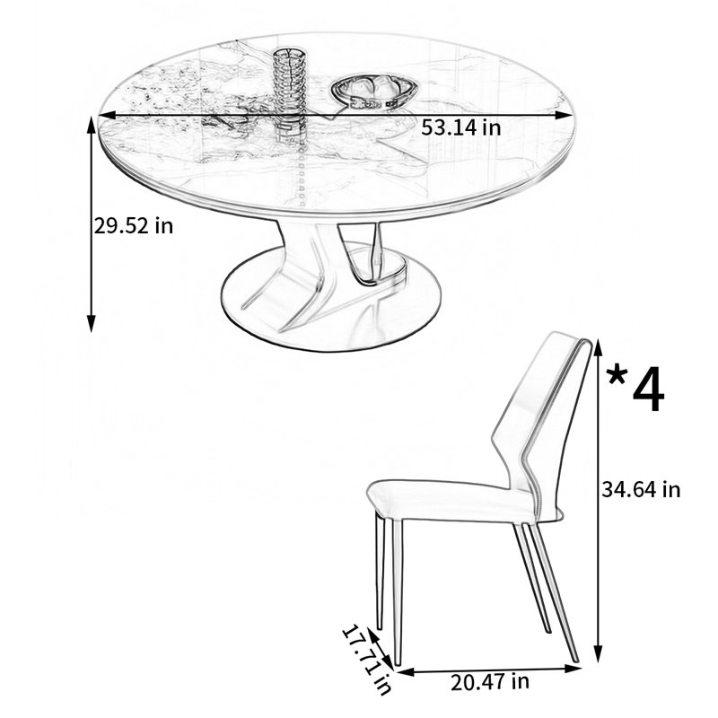 Ensemble de table de salle à manger moderne moderne
