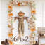 Guirlande d'automne neutre pour foyer de cheminée - Paquet de 2 feuilles d'automne de 6 pi décoratives pour la maison