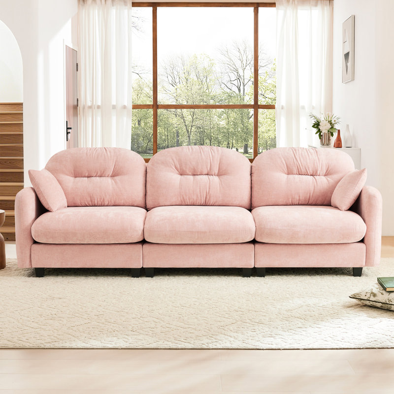 Chenille rose trois - modulaire avec courbe ergonomique, épissage doux et flexible pour les espaces de vie