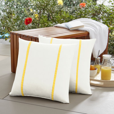 Keane Striped Outdoor Reversible Throw Pillow