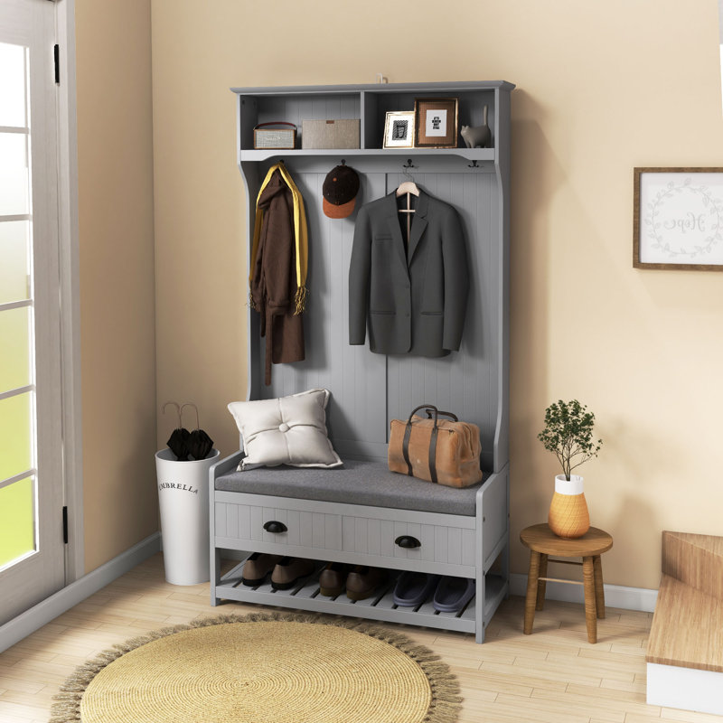 Banc, 67.8 " H x 35 " L x 16.5 " D, Grey, Grey, Grey