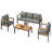 4PCS Patio Furniture Set, All-Weather Aluminum Outdoor Conversation Set With Coffee Table-263957474