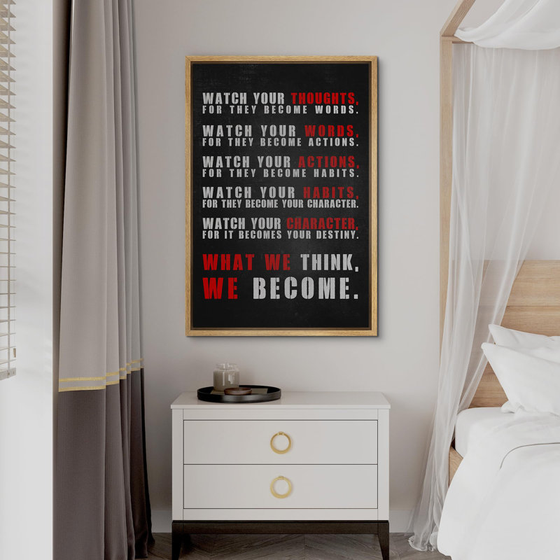 Citation inspirante sur toile, Naturel, H 36 po x l 24 po x P 1,5 po