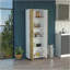 Armoire multi-rangement H 71 po, cinq tablettes internes, deux portes, blanc / Macadamia