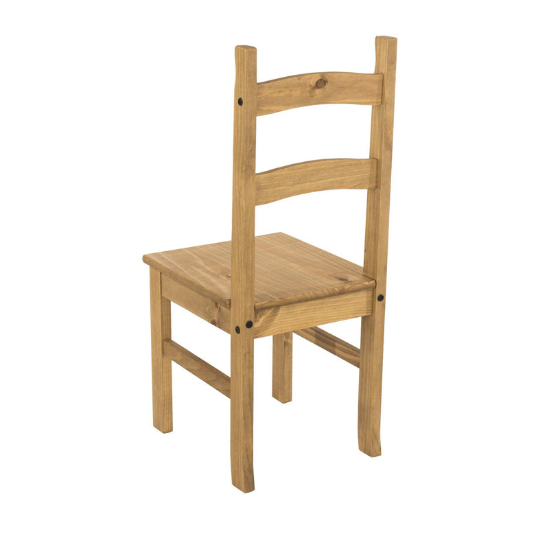45cm H Solid Wood Ladder Back Parsons Chair, Natural