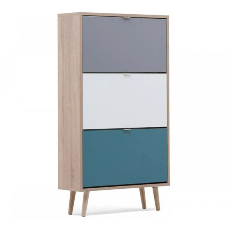 Finori Shoe Cabinet Sonoma Oak/Tricolour