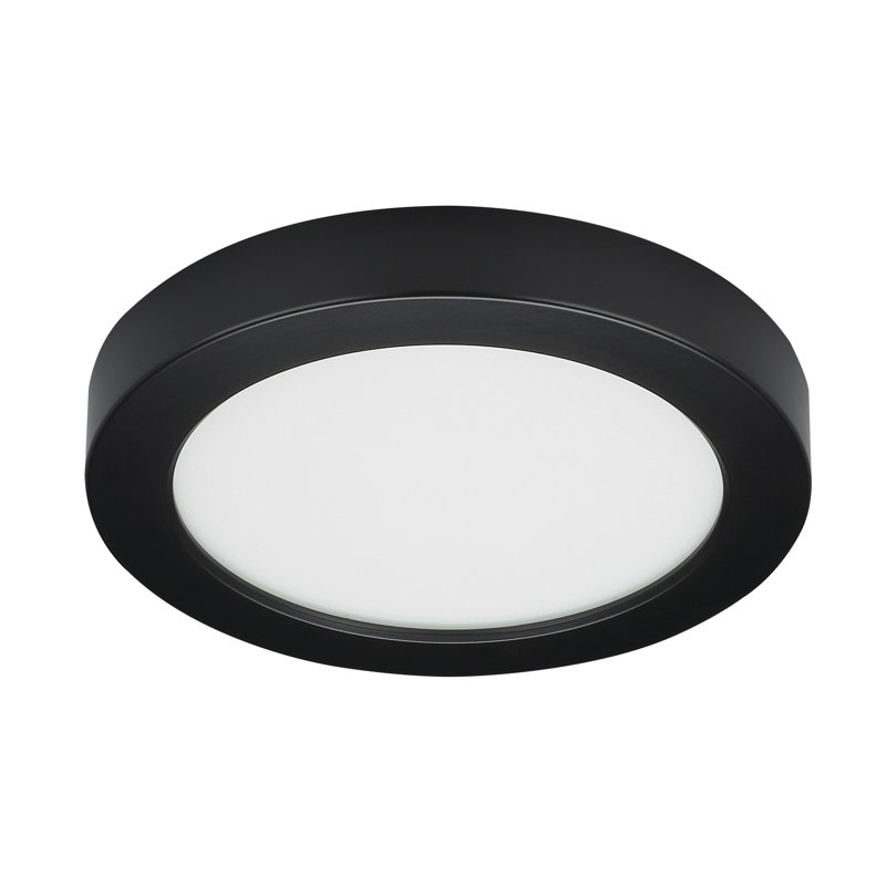 Plafonnier encastré 1 lumière DEL Speidel, Noir, H 1 po x l 7 po x P 7 po