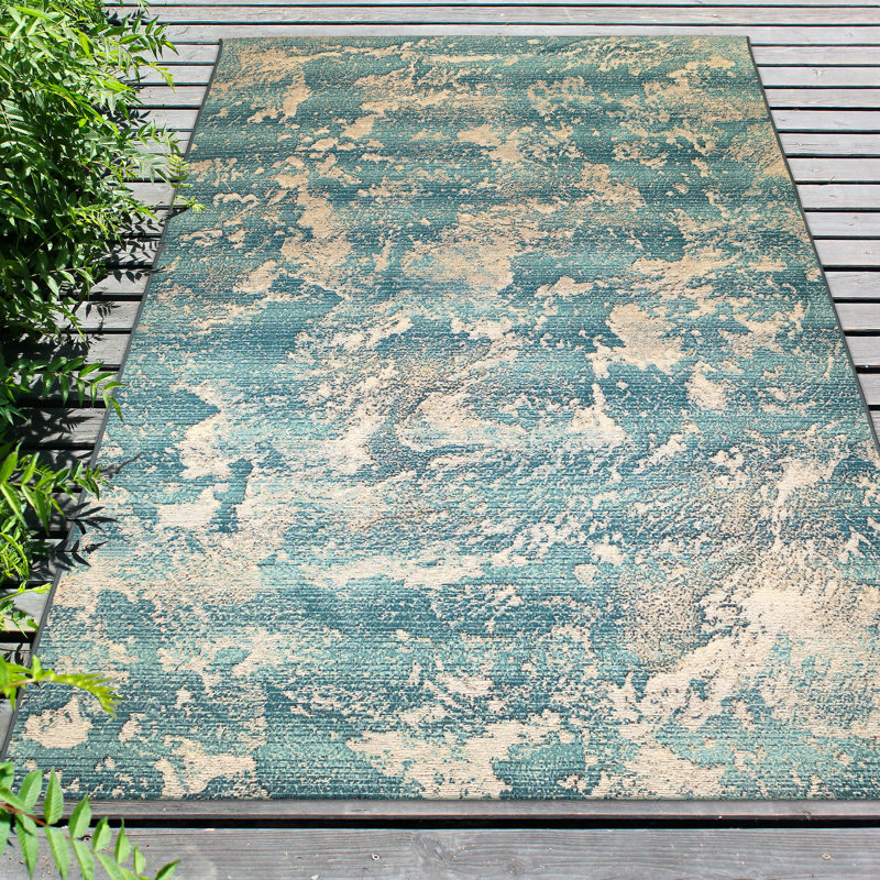 Angenette Abstract Indoor / Outdoor Rug, Rectangle 8'10" x 11'9"