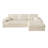 114.5'Modern Corduroy Modular foam Sofa, Recliner Seat reversible Sofa, 2-in-1 Sofa with Recliner and L-Shaped Sofa Combination with Three Cushion Neck Pillow Combination and Two Throw Pillows-260976608