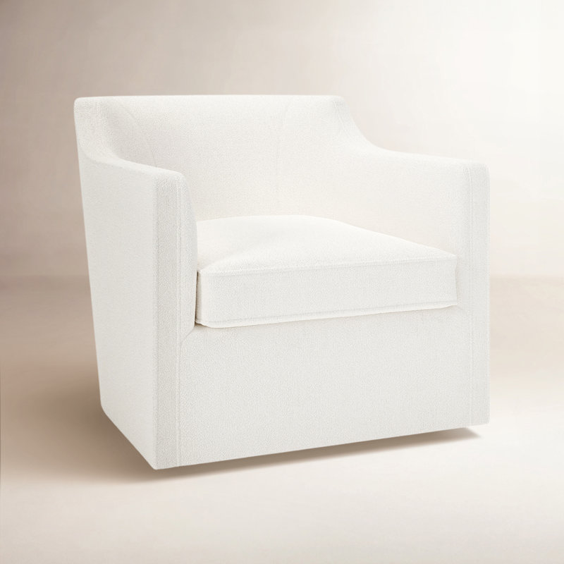 Fauteuil pivotant rembourré Marietta, Apollo Alpaca Boucle