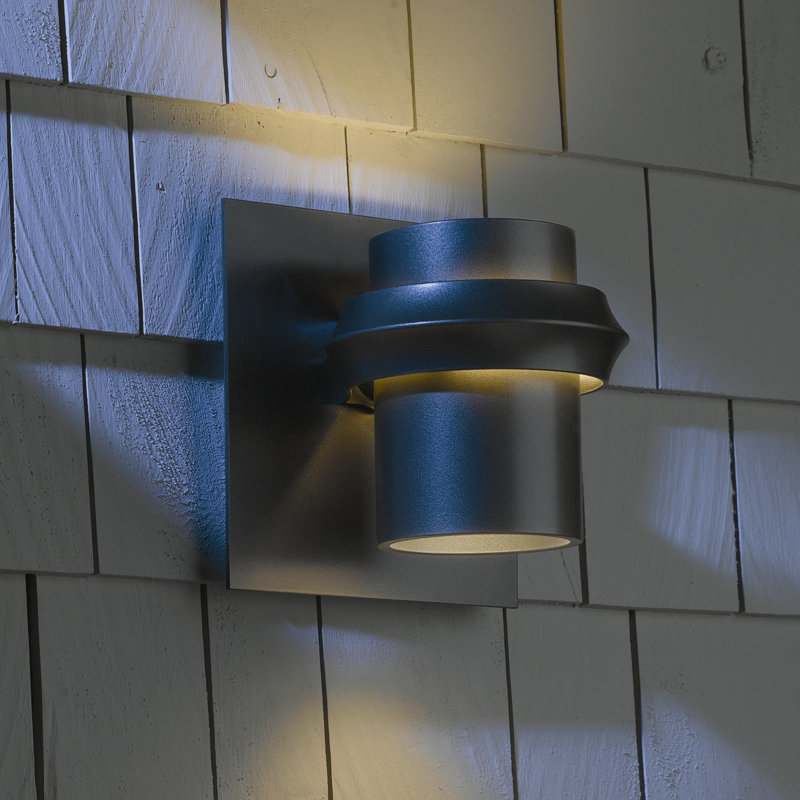 Twilight Outdoor Armed Sconce, Black, Fluorescent, 8.9" H x 8.6" W x 7.4" D
