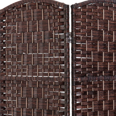 Paravent 3 panneaux Brown Weave - hauteur 6 pi. Paravent artistique au design élégant. Idéal pour les petits espaces. Panneaux hauts portatifs pliables, brun. Facile à plier