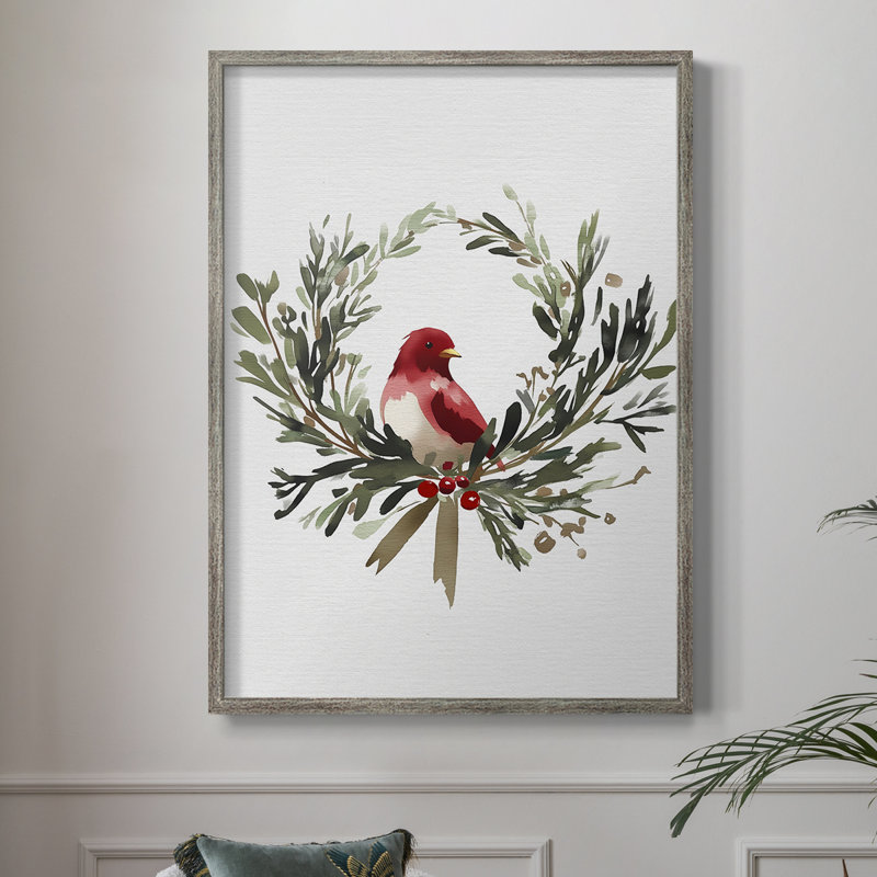 «Christmas Holiday Art CMLVII», reproduction d'art encadrée - bois massif XMA171737, H 21 po x l 17 po
