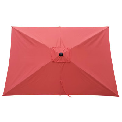 6X9ft Rectangular Outdoor Umbrella - , Strong Ribs For Garden, Backyard And Pool Settings 9Ft X 6Ft Rust- Steel Pole, Protected Canopy With Crank Garden Poolside