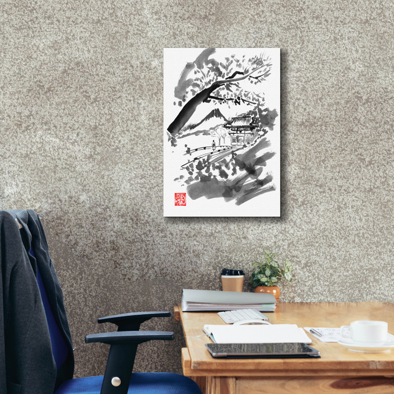 «Temple» par Pechane, art mural sur toile, H 26 po x l 18 po