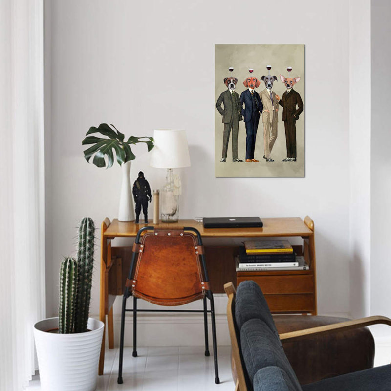 The Wine Club by Coco De Paris - Print on Canvas, No Framed, 101.6 cm H x 66.04 cm W x 3.175 cm D