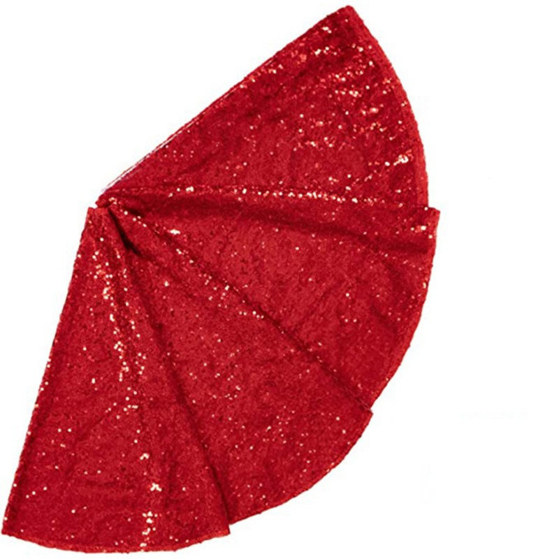 Jupe d'arbre de Noël 35 po Sequin, H 1 po x l 47 po x P 47 po, Rouge