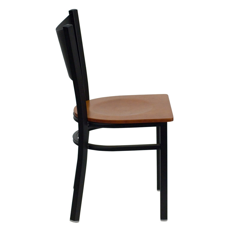 Penaloza Coffee Back Metal Restaurant Chair, Cherry