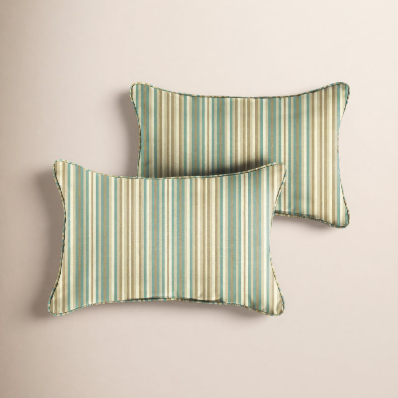Zoa Striped Sunbrella® Outdoor Throw Pillow, 16"H x 26"W