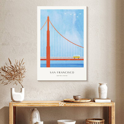 Aime San Francisco Bridge Retro Travel Poster