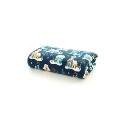 Festive Village Fleece Throw 140 X 180cm Soft Wint Throw Blanket